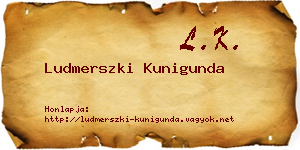 Ludmerszki Kunigunda névjegykártya